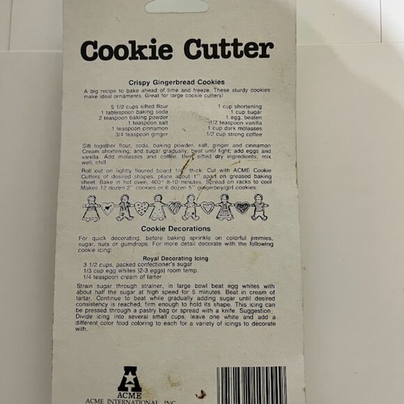 Vintage Acme International Santa Claus Cookie Cutter Tin Metal NIP - Picture 2 of 2
